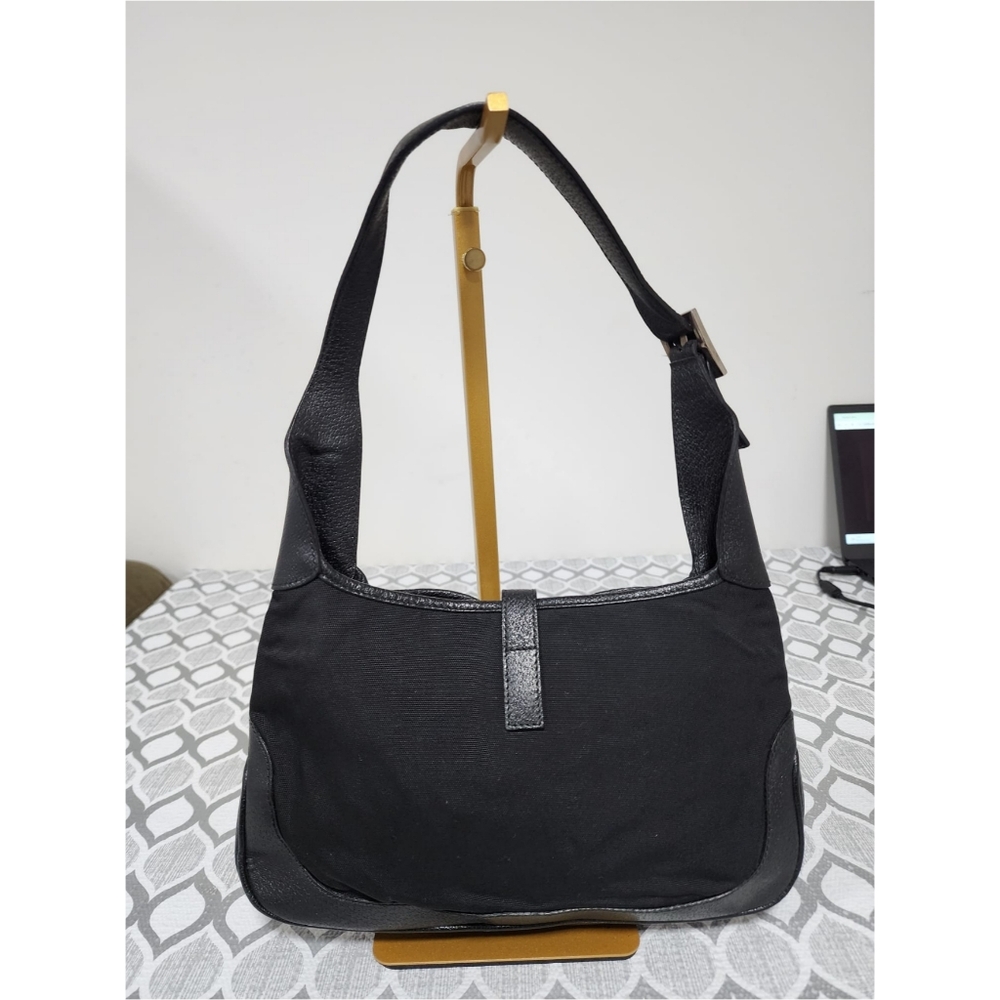 GUCCI Vintage GG Canvas Jackie Denim Shoulder Bag Black - Picture 3 of 13